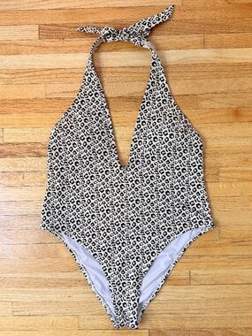 Cupshe Leopard Print One Piece Deep plunge swimwear Retro Animal Print Beach